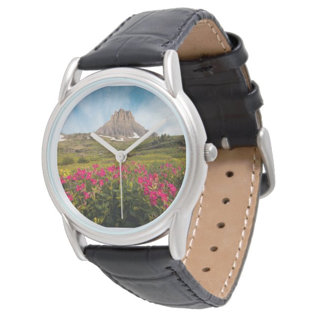 Blommor | Montanas glaciernationalpark Armbandsur (Vinklad)