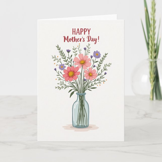 Blommor Morsdags-kort Kort (Framsida)