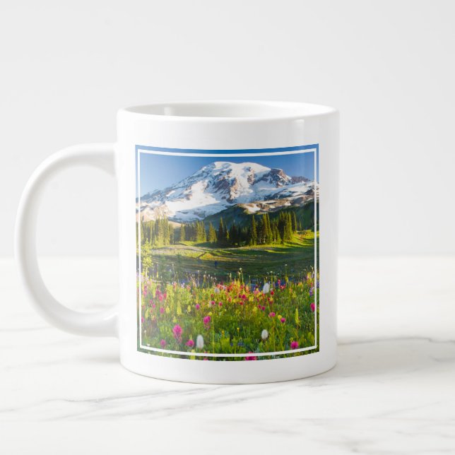 Blommor | Mt. Rainier vilda blommor Jumbo Mugg (Vänster)