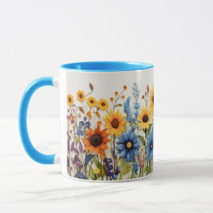 Blommor mugg, koavgiftsfria mugg, mjölk mugg, te m mugg