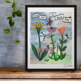 Blommor, Musik noter och Joy Artwork Poster