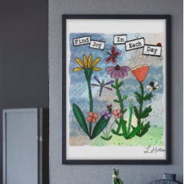 Blommor, Musik noter och Joy Artwork Poster