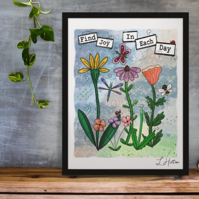 Blommor, Musik noter och Joy Artwork Poster (Skapare uppladdad)