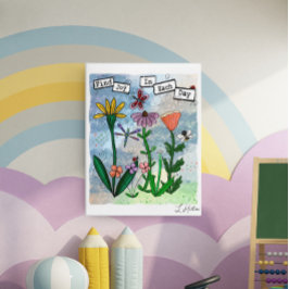 Blommor, Musik noter och Joy Artwork Poster