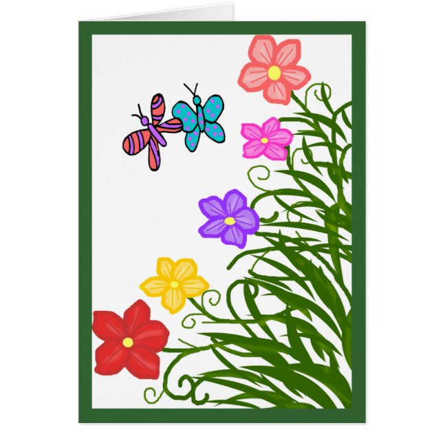 Blommor N Butterflies blankkort OBS Kort (Framsidan)