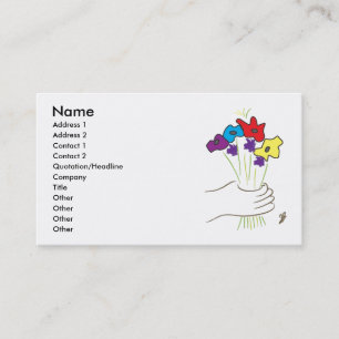 Blommor namn, adress 1, adress 2, kontakt 1,… visitkort