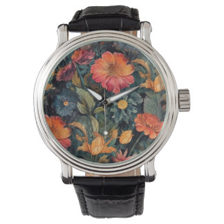 Blommor naturkonst armbandsur