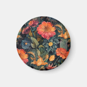 Blommor naturkonst magnet