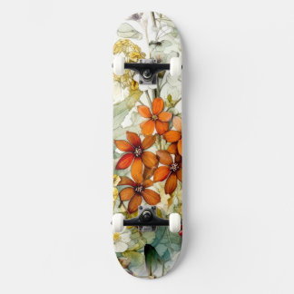 Blommor naturkonst mini skateboard bräda 18,5 cm