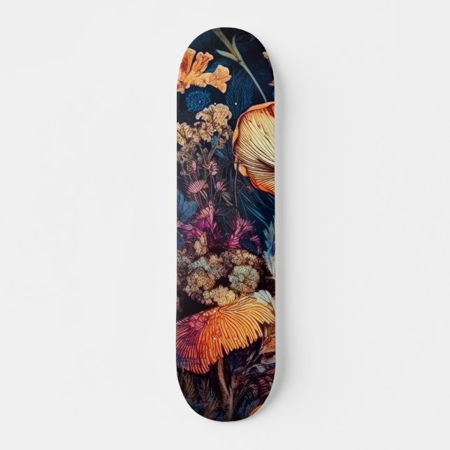 Blommor naturkonst mini skateboard bräda 18,5 cm (Framsida)