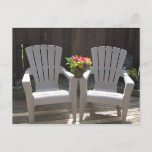Blommor och Adirondack-stolar Vykort