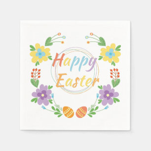 Blommor och ägg från Glad påsk Pappersservett