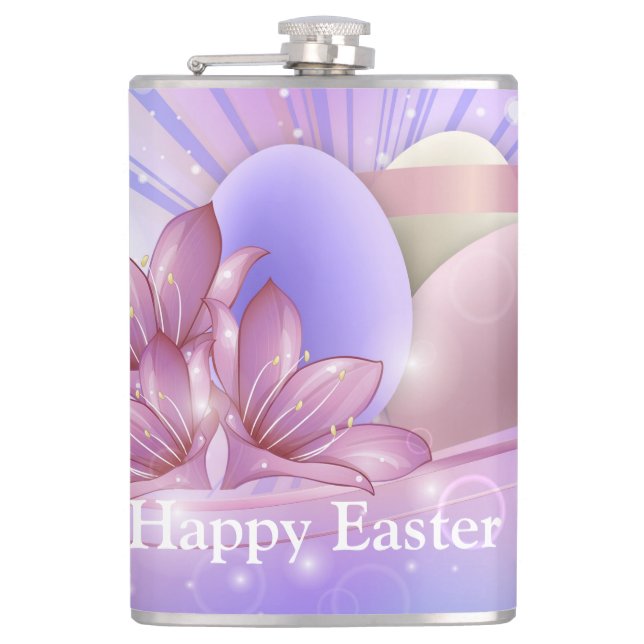 Blommor och ägg på en färglös bakgrunds- och paste fickplunta (Framsidan)