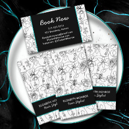 Blommor och Ansikte Hair Stylist Makeup Visitkort