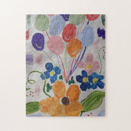 Blommor och ballonger Jigszle Puzzle Pussel