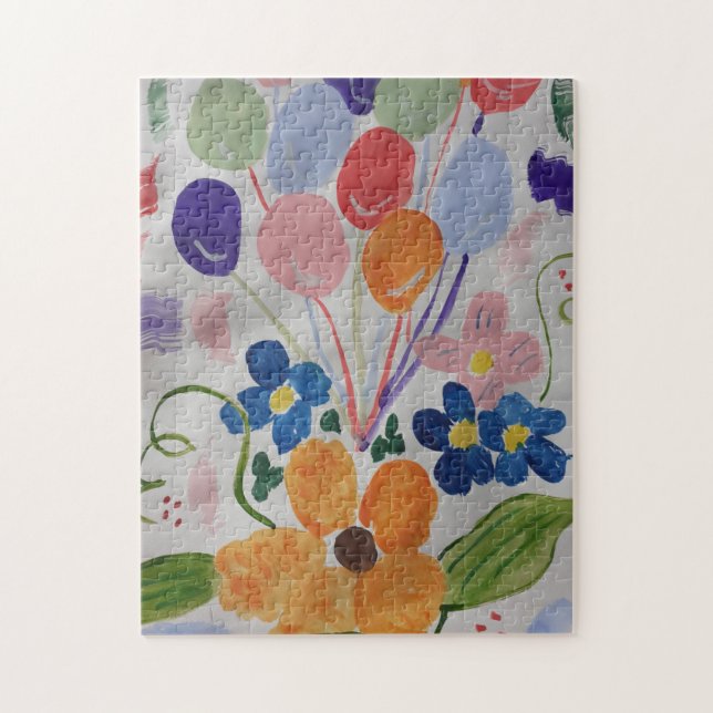 Blommor och ballonger Jigszle Puzzle Pussel (Vertikal)