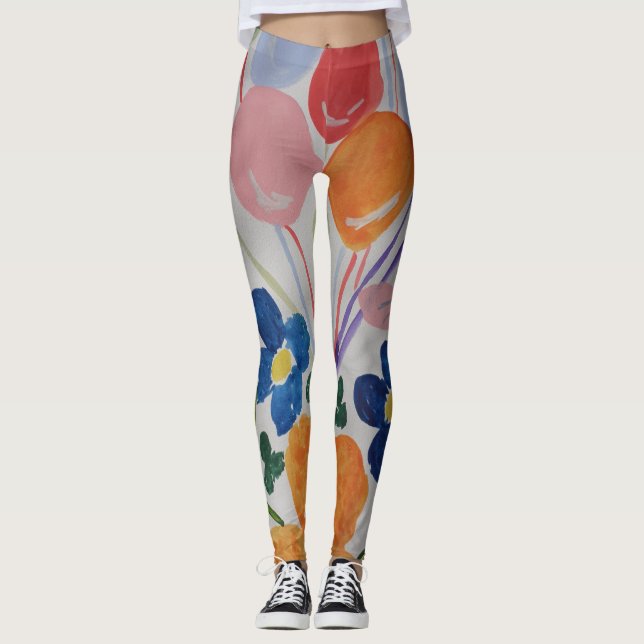 Blommor och ballonger leggings (Framsida)