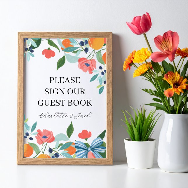Blommor och band Skriv gästboken Tecken Poster (Skapare uppladdad)