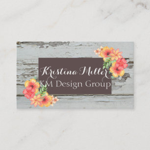 Blommor och Barnboard Rustic Affärskort Visitkort