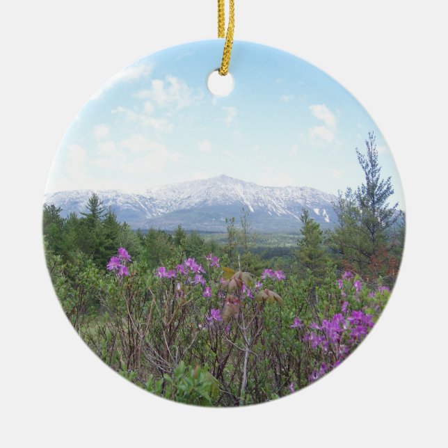 Blommor och berg julgransprydnad keramik (Framsidan)