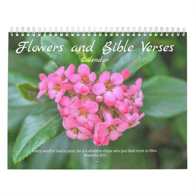 Blommor och Bible Verses Calendar Kalender (Omslag)