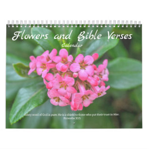 Blommor och Bible Verses Calendar Kalender
