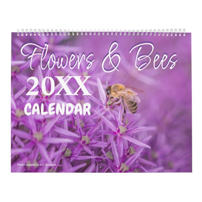 Blommor och bin Blommigt Nature 2025 Calendar Kalender (Omslag)