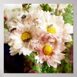 Blommor och bin poster