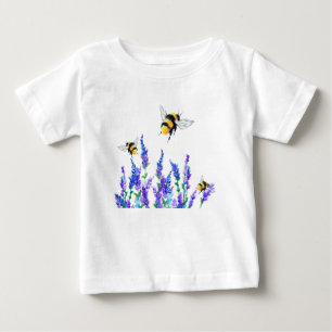 Blommor och bin som flyger Baby T-Shirt Vår Joy