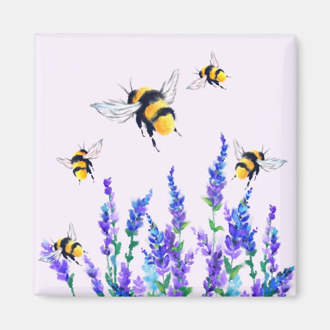 Blommor och bin som flyger med Magnet Gift (Framsidan)