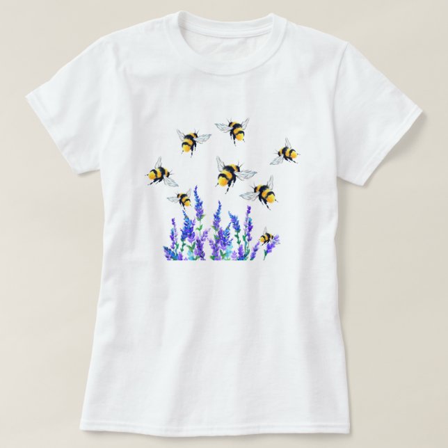Blommor och bin T-Shirt (Design framsida)