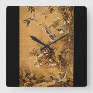 Blommor och Bird', Hsiao Yung_The Orient Fyrkantig Klocka
