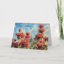 Blommor och Blå himmel - födelsedagskort Kort