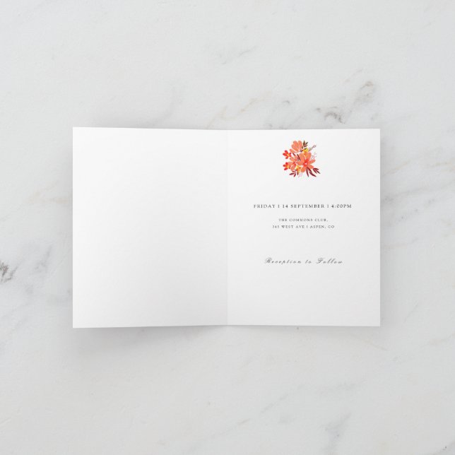 Blommor och Blad bröllopsinbjudan Inbjudan (Inuti)