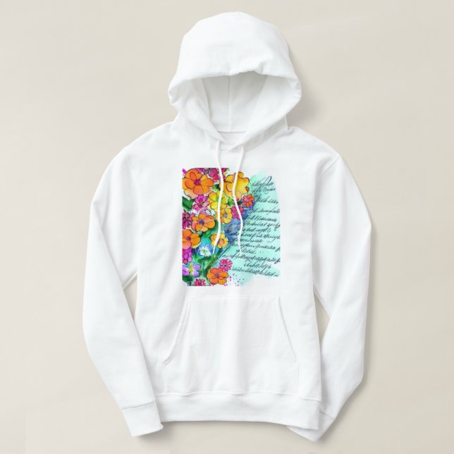 Blommor och Bokstäver Hoodie (Design framsida)