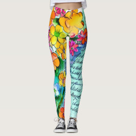 Blommor och Bokstäver Leggings