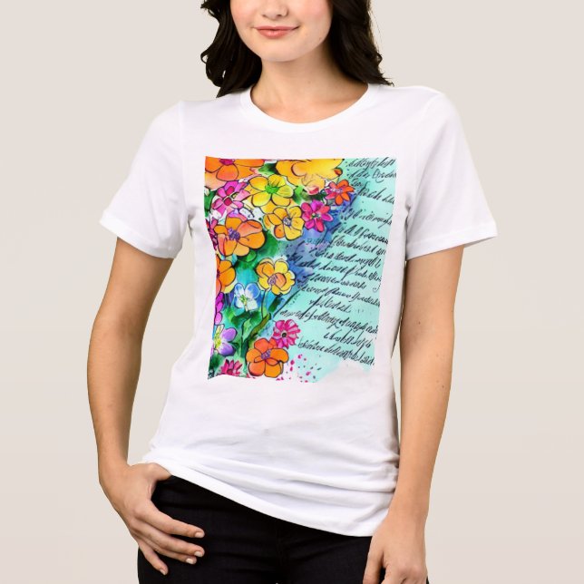 Blommor och Bokstäver T Shirt (Framsida)