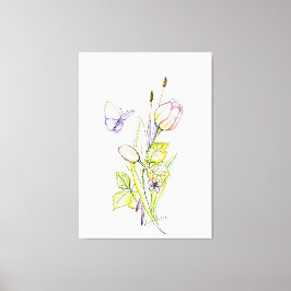 Blommor och borstar canvastryck