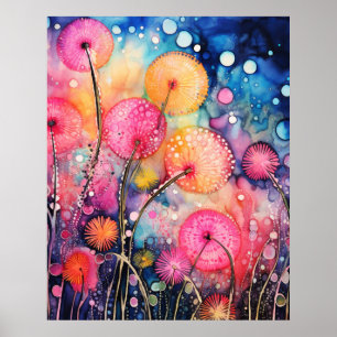 Blommor och bubblor poster