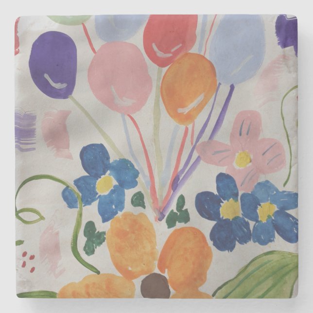 Blommor och bubblor stenunderlägg (Framsidan)