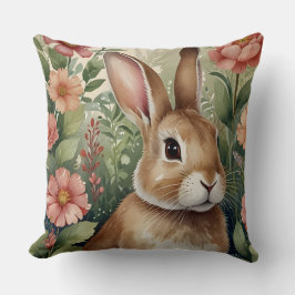 blommor och Bunny Kudde