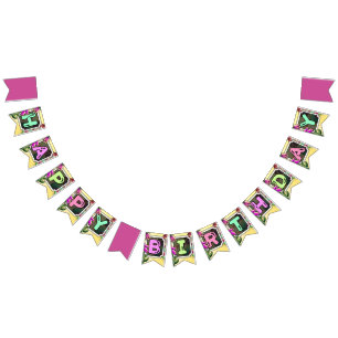 Blommor och champinjoner vimplar