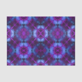 Blommor och cirklar Tie Dye Vävnadspapper Blå Lila