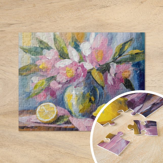Blommor och citroner, modern stillastående pussel (Skapare uppladdad)