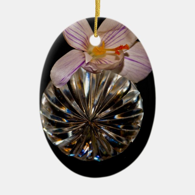 Blommor och Crystal Julgransprydnad Keramik (Framsidan)