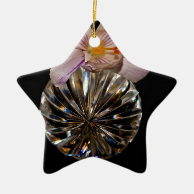 Blommor och Crystal Julgransprydnad Keramik (Framsidan)