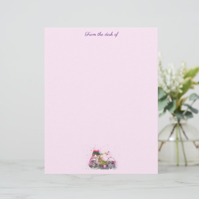 Blommor och cykelpapper brevhuvud (Stående Fram)