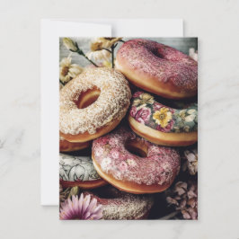 Blommor och Doughnut Vykort