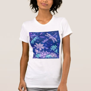 Blommor och Dragonflies T-Shirt