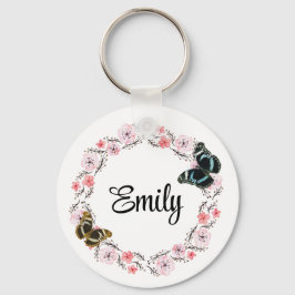 blommor och elegantens bakgrund nyckelring